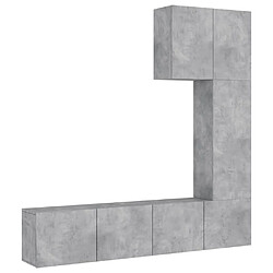 vidaXL Unités murales TV 5 pcs gris béton bois d'ingénierie