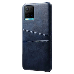 Coque en TPU + PU KSQ anti-griffes avec porte-cartes, bleu pour votre Vivo Y21/Y21s/Y33s