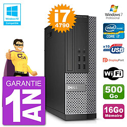 PC Dell 7020 SFF Intel i7-4790 RAM 16Go Disque 500Go Graveur DVD Wifi W7 - Occasion