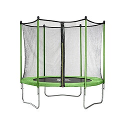 Habitat Et Jardin Trampoline Yoopi - Ø 2.44 m - Avec filet + échelle + couverture + kit d'ancrage