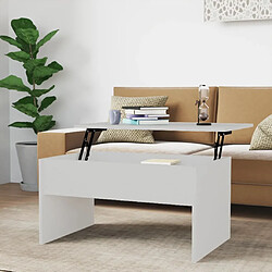 Maison Chic Tabls basse,Table Console pour salon Blanc 80x50,5x41,5 cm Bois d'ingénierie -MN84100