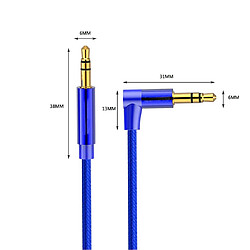 Avis Wewoo Cable Jack Auxiliaire AV01 Câble audio coudé mâle à 3,5 mmlongueur 50 cm bleu