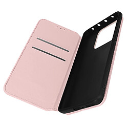 Avizar Housse pour Xiaomi 13 Pro clapet magnétique porte-carte Support vidéo Rose