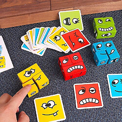 Acheter Universal Expressions en bois pour assortir le puzzle des morceaux visage déformé cube puzzle jouets