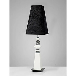 Inspired Lampe de table E27, abat-jour en daim noir, blanc/cristal, non compatible LED/CFL