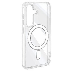 Avizar Coque MagSafe pour Samsung Galaxy S24 Semi-rigide Coins Bumper Transparent