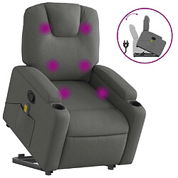 vidaXL Fauteuil de massage inclinable Gris foncé Tissu