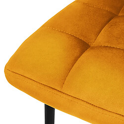 Chaise de salle à manger Set 4 jaune moutarde Housse en velours avec pieds en métal, matériel de montage inclus ML-Design pas cher