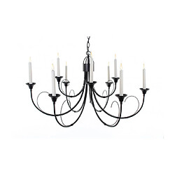 Impex Chandelier sans abats jours Classica Noir 9 ampoules 54cm