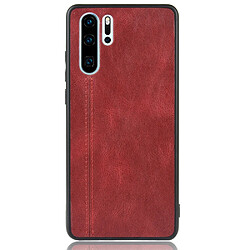 Wewoo Coque Pour Huawei P30 Pro Antichoc Peau de vache à coudre Motif PC + PU + TPU Case Rouge