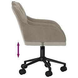 Helloshop26 Chaise fauteuil siège pivotante de bureau informatique étude clairvelours gris 02_0024118 pas cher