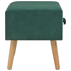 Helloshop26 Table de nuit chevet commode armoire meuble chambre vert 40x35x40 cm velours 1402111 pas cher