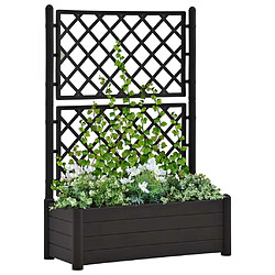 Maison Chic Jardinière,Bac à fleurs avec treillis - pot de fleur 100x43x142 cm PP Anthracite -GKD48140