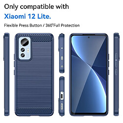 Htdmobiles Coque pour Xiaomi 12 Lite 5G - housse etui silicone gel carbone + verre trempe - BLEU FONCE