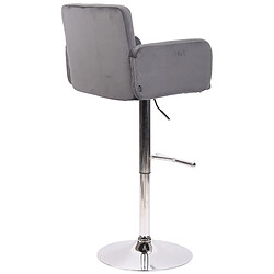 Avis Decoshop26 Tabouret de bar pivotant en velours gris foncé et métal chromé avec accoudoirs repose-pieds et dossier TDB10649