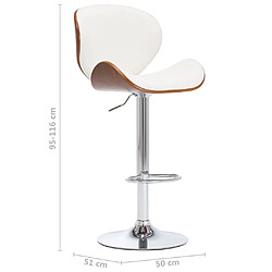 vidaXL Tabouret de bar Blanc Similicuir pas cher