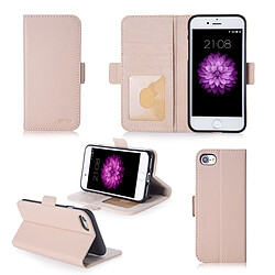 Xeptio Apple iPhone 7 / iPhone 8 4.7 pouces : Housse Portefeuille beige Cuir PU avec stand - Etui coque de protection