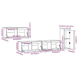 vidaXL Meubles TV 4 pcs Bois massif de pin pas cher