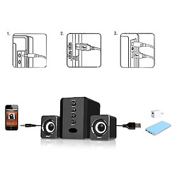 Avis Universal Black Mini USB Wired Speaker haut-parleur Home Theatre Stéréo Subwoofer Notebook Conférencier