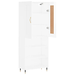 Avis vidaXL Buffet haut Blanc brillant 69,5x34x180 cm Bois d'ingénierie