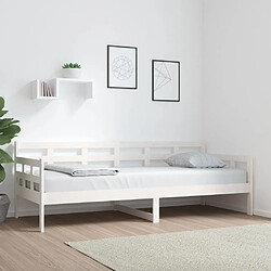 vidaXL Lit de jour sans matelas blanc bois de pin massif 80x200 cm