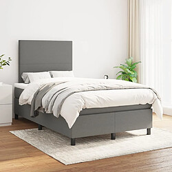 Maison Chic Lit Adulte - Lit simple Lit à sommier tapissier avec matelas moelleux - Meuble de Chambre - Gris foncé 120x200cm Tissu -MN66049