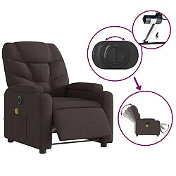 Maison Chic Fauteuil Relax pour salon, Fauteuil de massage inclinable électrique Marron foncé Tissu -GKD45031 pas cher