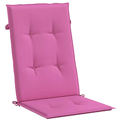 Avis vidaXL Coussins de chaise à dossier haut lot de 4 rose tissu