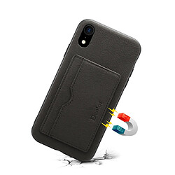 Wewoo Coque Pour iPhone XR Denior V3 Housse de protection en cuir de vachette voiture de luxe avec support et fente carte noir