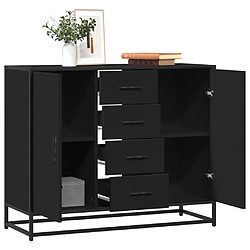 vidaXL Buffet noir 92x35x76 cm bois d’ingénierie