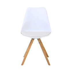 Mes Lot de 2 chaises coins arrondis coloris blanc - LUCIE