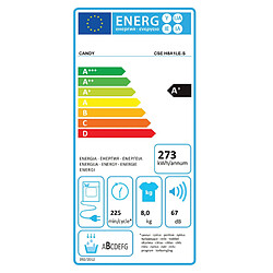 Sèche-linge pompe à chaleur avec condenseur 60cm 8kg - cseh8a1les - CANDY