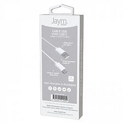 Jaym Câble USB vers Type-C 3A - 1,5 mètres - Collection POP - Blanc pas cher