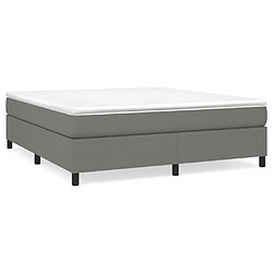 vidaXL Sommier à lattes de lit avec matelas Gris foncé 160x200cm Tissu