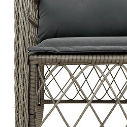 Acheter Maison Chic Ensemble à manger d'extérieur 7 pcs avec coussins,Salon de jardin,Mobilier de jardin gris rotin -GKD651599