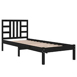 Avis vidaXL Cadre de lit sans matelas noir 75x190 cm bois massif