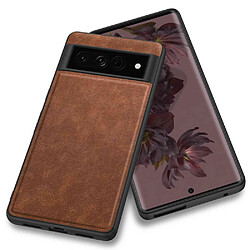 Coque en TPU + PU anti-rayures, style rétro pour votre Google Pixel 7 Pro - marron