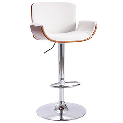 vidaXL Tabouret de bar Blanc Similicuir 