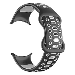 Bracelet pour Google Pixel Watch en silicone Design Aéré Tactical Noir et Gris