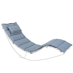 Acheter Beliani Chaise longue Bois Bleu BRESCIA