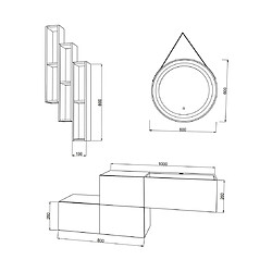 Avis Kiamami Valentina COMPOSITION ROMA DE 140 CM AVEC 3 TIROIRS CHÊNE DORÉ ET MIROIR ROND AVEC SANGLE | RODI