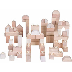 Bigjigs Toys Jeu en bois - Click Blocks - Naturel - 100pce