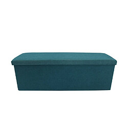 Mobili Rebecca Repose-Pieds Pouf Banc de Rangement Coton Turquoise 38x110x38