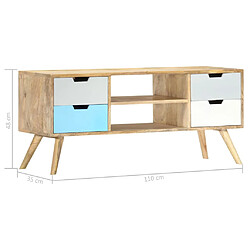 vidaXL Meuble TV 110x35x48 cm Bois de manguier massif pas cher