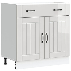 vidaXL Armoire de cuisine Lucca blanc brillant bois ingénierie