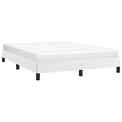 Avis Maison Chic Lit adulte - Lit simple Cadre de lit,Structure du lit Contemporain Blanc 140x190 cm Similicuir -MN83343