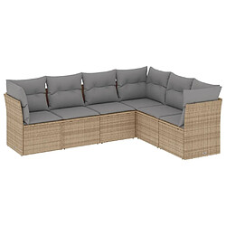 Maison Chic Salon de jardin avec coussins 6 pcs | Ensemble de Table et chaises | Mobilier d'Extérieur beige résine tressée -GKD20990