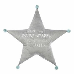 Coussin Déco Enfant Maxi Étoile 70cm Gris