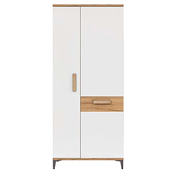 Dansmamaison Armoire 2 portes battantes Chêne Miel/Blanc - APODIS