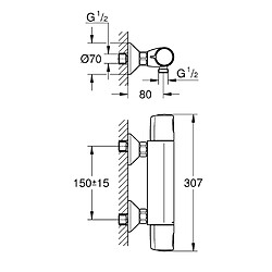 GROHE - Mitigeur thermostatique de douche mural Precision Trend